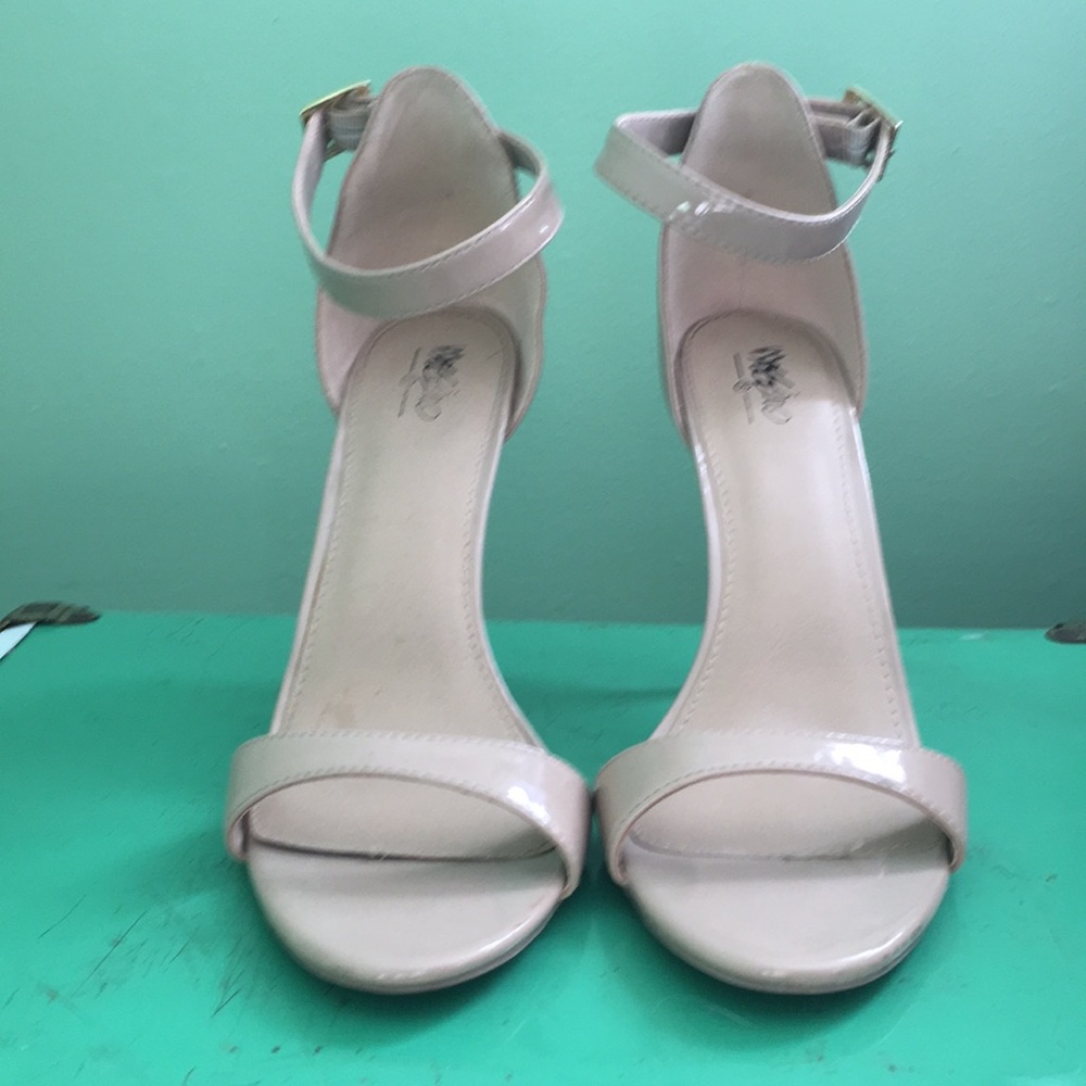 Nude strappy heels
